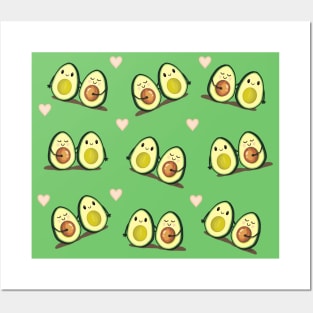 Two Halves Avocado Pattern Posters and Art